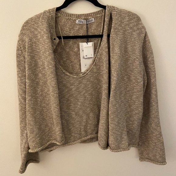 zara cardigan and tank set